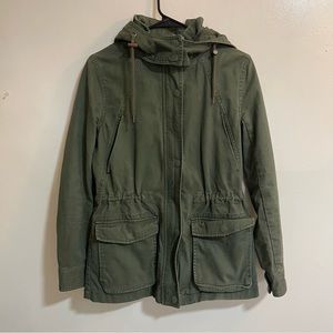 Forever 21 SZ S Women’s Olive Green Military Style Hooded Jacket